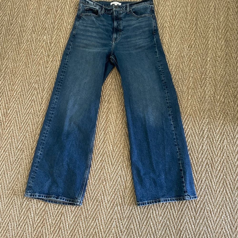 Banana Republic Wide-Leg Jeans in Dark Blue Wash